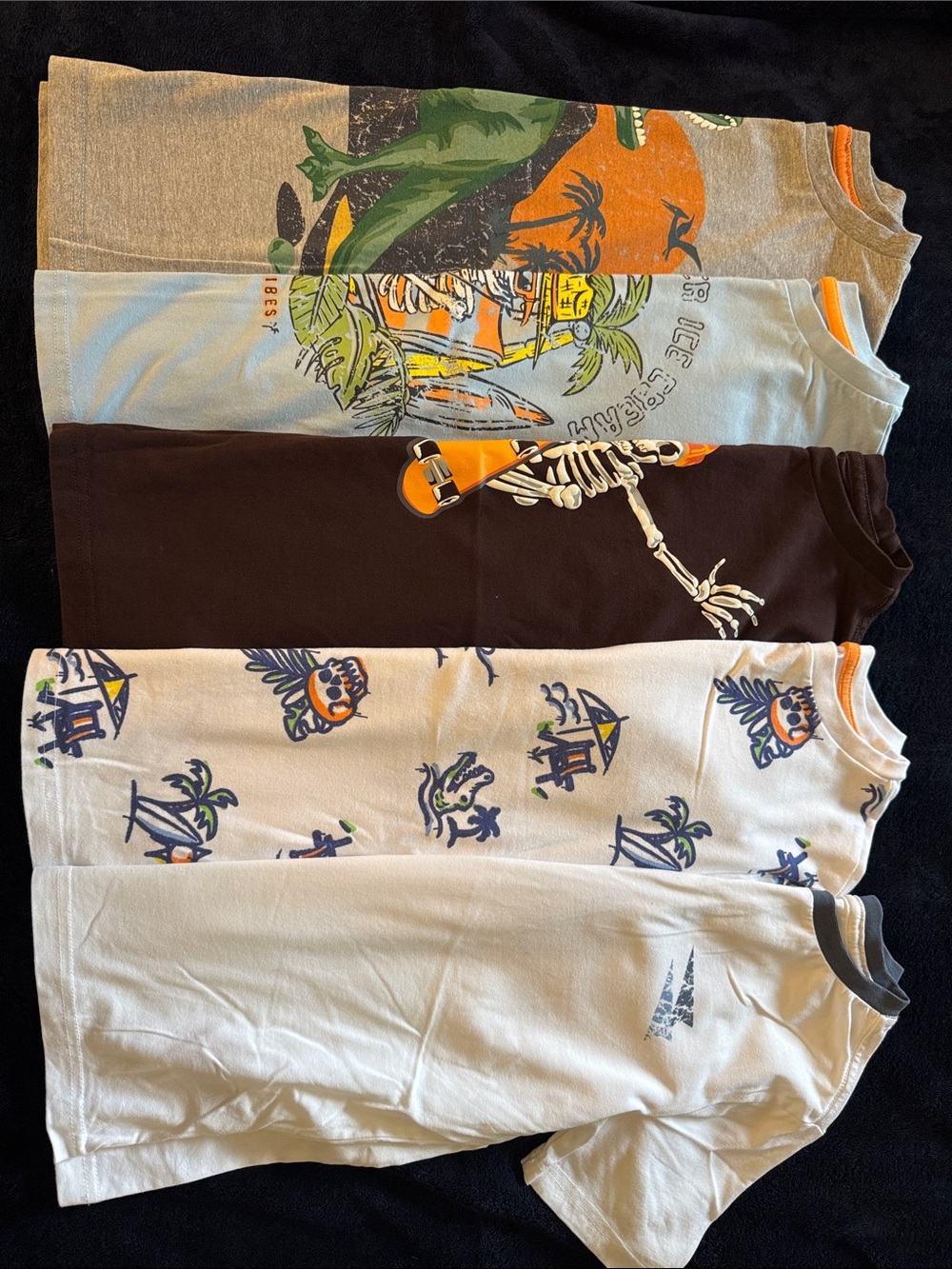 Tommy Bahama Kids Short Sleeve Tees in Gray, Light Blue, Brown, White & Cream